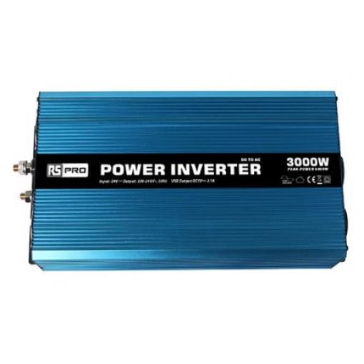 RS PRO Napájecí měnič, stálý výkon: 3000W, vstupní: 24 V, výstup: 230 V