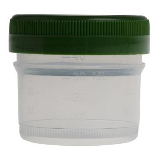 RS PRO Laboratorní láhev, délka: 42 mm, kapacita: 40ml, průměr: 50.2 mm, Polypropylen, typ hrdla: Široký krk, typ láhve:
