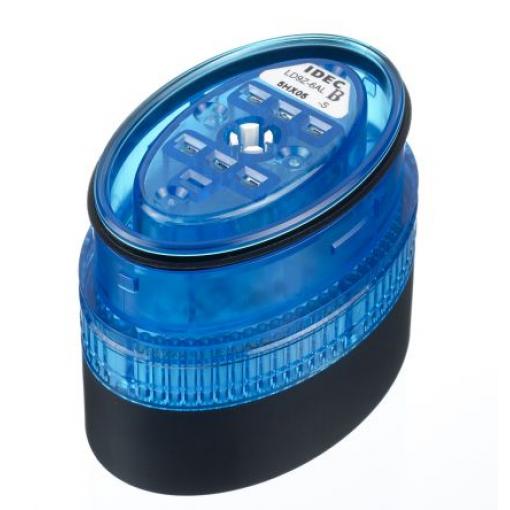 Idec Maják, řada: LD6A Blikající, Stálé barva Modrá 24V ac/dc LED 30mA UL508, CSA C22.2 No.14, EN60947-5-1, IEC60664-1,