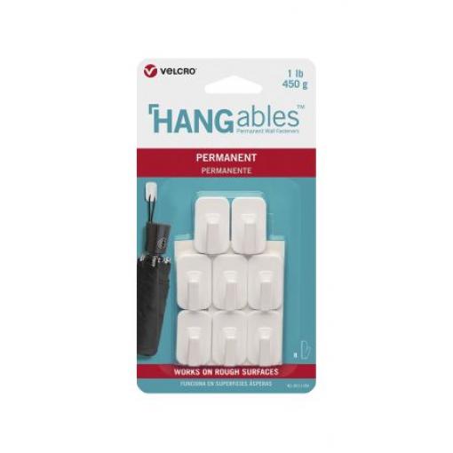 Samolepicí háček VEL-30111-WEU, pro použití s: Hrubé povrchy 19 x 32 mm, Bílá 450g 8 ks Velcro HANGables