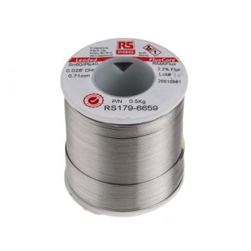 Olověná pájka Vodič, průměr drátu: 0.7 mm bod tání 183 °C 40 % olova 60 % cínu 500 g RS PRO