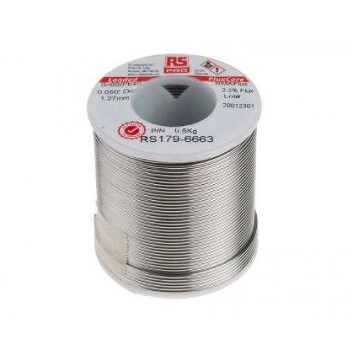 Olověná pájka Vodič, průměr drátu: 1.2 mm bod tání 183 °C 40 % olova 60 % cínu 500 g RS PRO