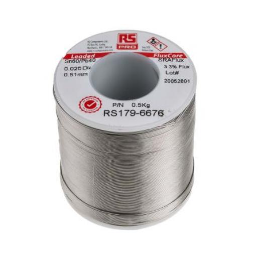 Olověná pájka Vodič, průměr drátu: 0.5 mm bod tání 183 °C 40 % olova 60 % cínu 500 g RS PRO
