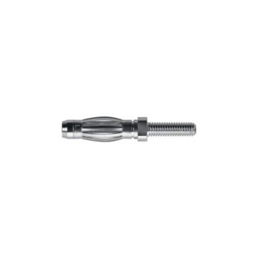 Schutzinger Banánek, 4 mm, 33 V ac, 70V dc, 32A, Stříbrná, Vnější, materiál kontaktu: Slitina berylia a mědi, délka: 28