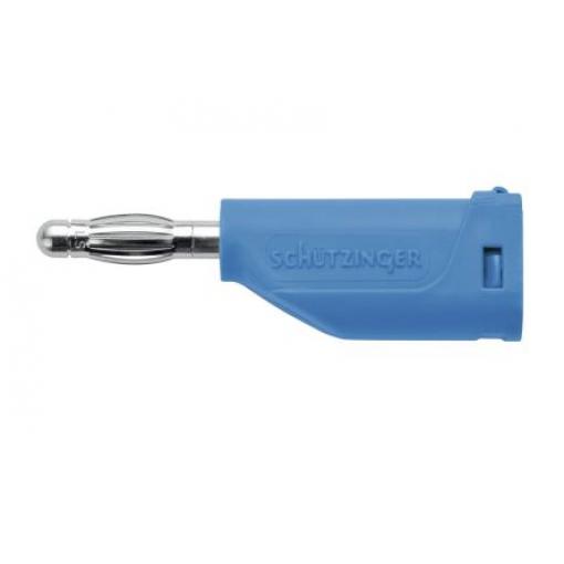 Banánek, 16A, 4 mm, 33 V ac, 70V dc, Modrá, Samec, materiál kontaktu: Beryliová měď, délka: 44mm Banánek