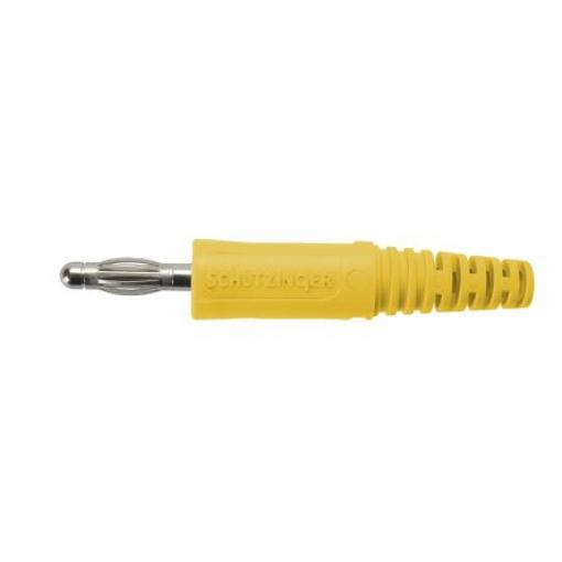 Schutzinger Banánek, 4 mm, 70V dc, 32A, Žlutá, Vnější Pájecí, materiál kontaktu: Slitina berylia a mědi, délka: 47.5 mm,