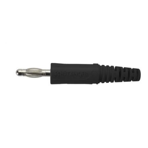 Schutzinger Banánek, 4 mm, 70V dc, 32A, Černá, Vnější Pájecí, materiál kontaktu: Slitina berylia a mědi, délka: 47.5 mm,