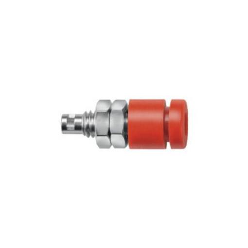 Schutzinger Zásuvka na banánky, 2 mm, 33 V ac, 70V dc, 10A, Červená, Vnitřní Pájecí, materiál kontaktu: Mosaz, délka: