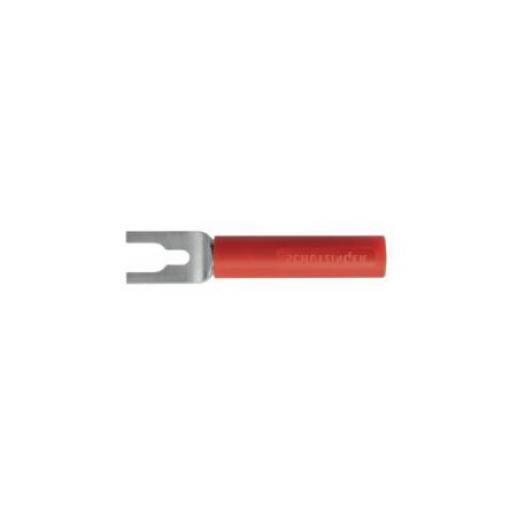 Schutzinger Zásuvka na banánky, 4 mm, 1000V, 20A, Červená, Vnitřní, materiál kontaktu: Mosaz, délka: 37 mm, pokovení