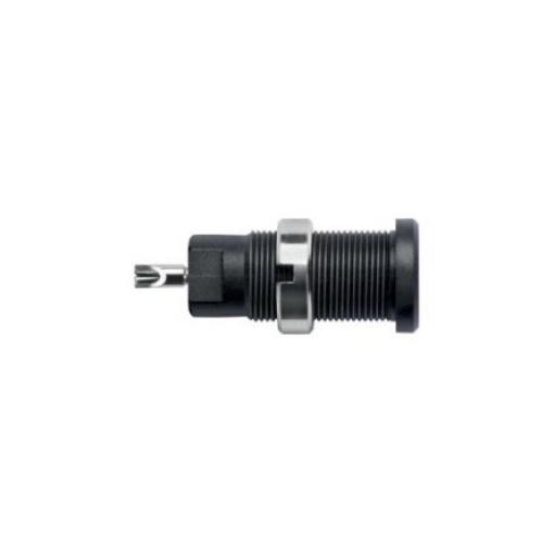 Schutzinger Zásuvka na banánky, 2 mm, 600V, 10A, Černá, Vnitřní Pájecí, materiál kontaktu: Mosaz, délka: 25 mm, pokovení