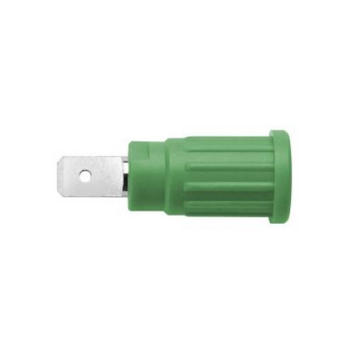 Schutzinger Zásuvka na banánky, 4 mm, 1000V, 32A, Zelená, Vnitřní Kolík PC, materiál kontaktu: Mosaz, délka: 34.8 mm,
