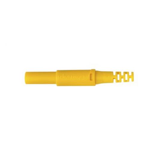 Schutzinger Banánek, 4 mm, 1000V, 32A, Žlutá, Vnější Šroubová, materiál kontaktu: Slitina berylia a mědi, délka: 33.9