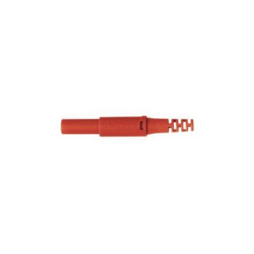 Schutzinger Banánek, 4 mm, 1000V, 32A, Červená, Vnější Šroubová, materiál kontaktu: Slitina berylia a mědi, délka: 33.9