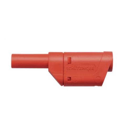 Banánek, 32A, 4 mm, 1000V, Červená, Samec, materiál kontaktu: Beryliová měď, délka: 47.5mm Banánek