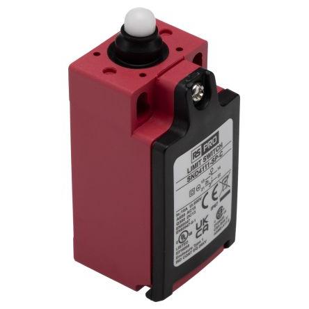 RS PRO Plunžr Koncový spínač 1 NO/1 NC IP67 Plast vyztužený sklem 600V ac 10A