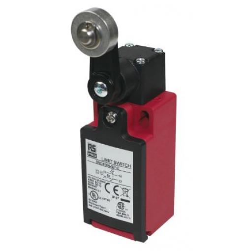 RS PRO Páka s válečkem Koncový spínač 1 NO/1 NC IP67 Plast vyztužený sklem 600 V ac 10 A