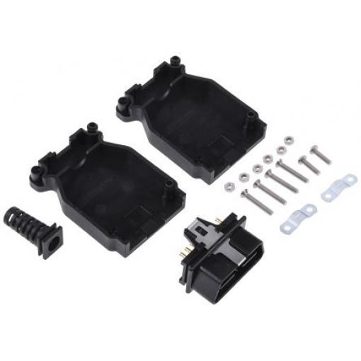 Schutzinger Automobilový konektor barva Černá, Kabel Pájecí kolík SET 7461/OBD II/24V/GB/8/SW