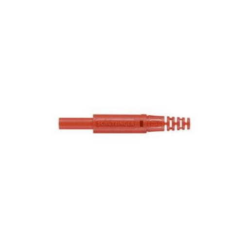 Schutzinger Banánkový konektor, 2 mm, 600V, 10A, Červená, Vnější Krimpovací, materiál kontaktu: Niklovaný, Zlacený,