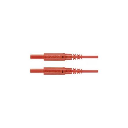 Schutzinger Zkušební kabel s konektorem, Červená 10A, délka kabelů: 1 m, 600V, Polyvinylchlorid, úroveň kategorie: CAT