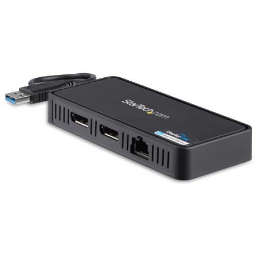 StarTech.com Dokovací stanice, 4096 x 2160 pixel, počet zobrazení: 2, počet portů USB: 0, video připojení: Display Port,