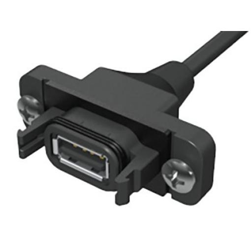 Samtec Konektor USB, řada: RPCU, počet portů: 1portový, orientace těla: Rovný USB typu A, Panel, IP68, materiál