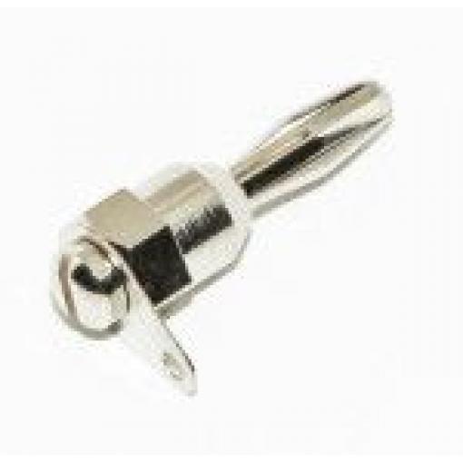 Mueller Electric Banánek, 4 mm, 600V, 12A, Stříbrná, Vnější Šroubová, materiál kontaktu: Mosaz, délka: 31 mm, pokovení
