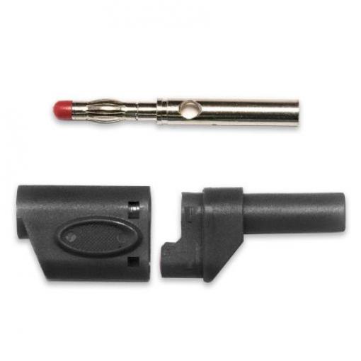 Mueller Electric Banánek, 4 mm, 60V, 20A, Černá, Vnější Pájecí, materiál kontaktu: Slitina berylia a mědi, délka: 53 mm