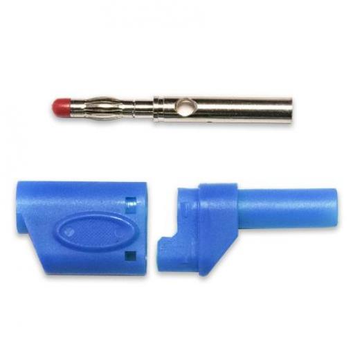 Mueller Electric Banánek, 4 mm, 600V, 20A, Modrá, Vnější Pájecí, materiál kontaktu: Slitina berylia a mědi, délka: 53 mm