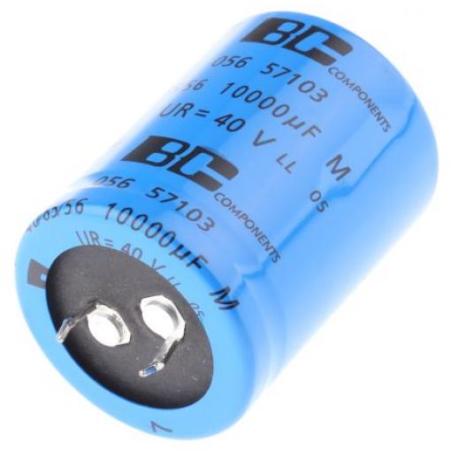 Kondenzátor, řada: 056 PSM-SI 10000 μF ±20 % 38mΩ 40 V dc, Zacvakávací montáž Vishay