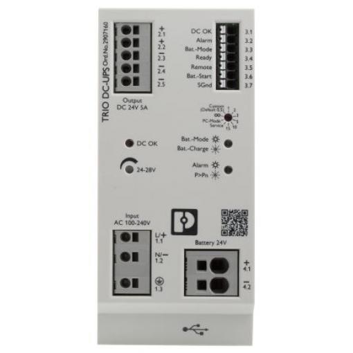 Phoenix Contact Nepřerušitelný napájecí zdroj Lišta DIN, vstupní: 100V ac, 240 V ac, výstup: 24V dc 120 W