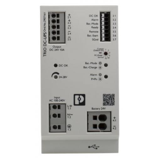 Phoenix Contact Nepřerušitelný napájecí zdroj Lišta DIN, vstupní: 100V ac, 240 V ac, výstup: 24V dc 240 W TRIO-UPS-2G