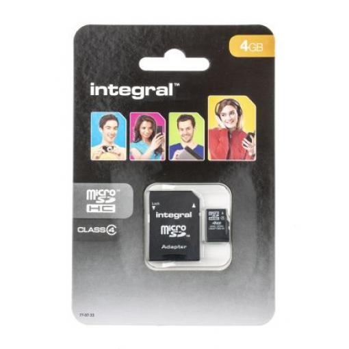 MicroSD 4 GB MicroSDHC Integral Memory Třída 4 60 °C 0 °C