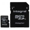 MicroSD 64 GB MicroSDXC Integral Memory Třída 10 0 °C 0 °C