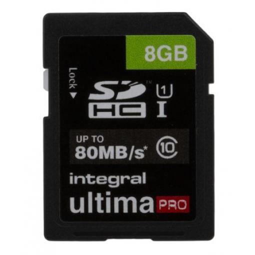 Karta SD 8 GB SDHC XC Integral Memory, řada: UltimaPro UHS 1 U1, Třída 10 0 °C 0 °C 1920x