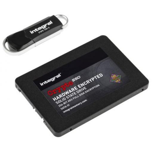 SSD, model: SSD Interní 2.5 in AES-256 128 GB 140-2 úroveň 2 Integral Memory MLC 70 °C 0 °C