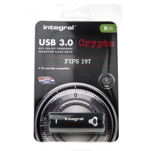 Flash disk s hardwarovým šifrováním 8 GB AES-256 USB 3.0 197 Integral Memory SLC 0 °C 0 °C