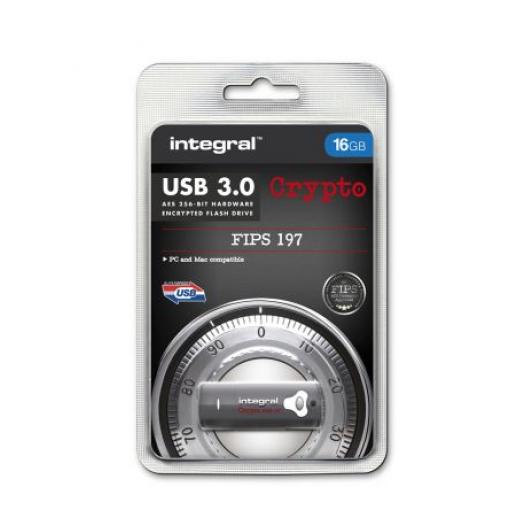 Flash disk s hardwarovým šifrováním 16 GB AES-256 USB 3.0 197 Integral Memory SLC 0 °C 0 °C