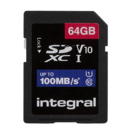 Karta SD 64 Gb SDXC XC Integral Memory Třída 10, UHS 1 U1 70 °C -25 °C