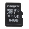 MicroSD 64 GB MicroSDXC Integral Memory Třída 10, UHS 1 U1 -25 °C -25 °C