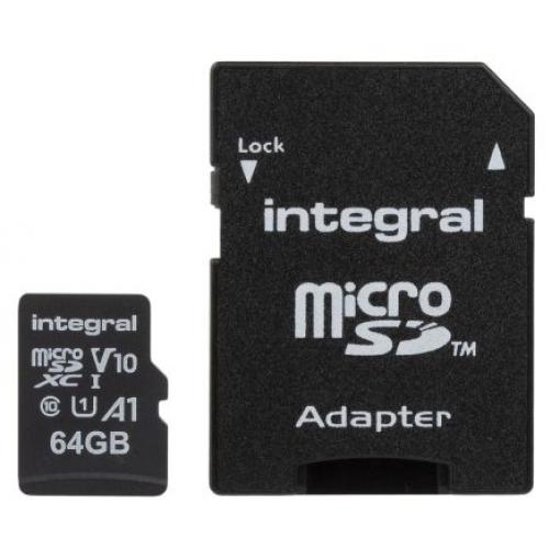 MicroSD 64 GB MicroSDXC Integral Memory Třída 10, UHS 1 U1 -25 °C -25 °C