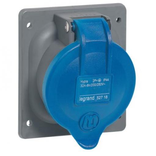 Legrand Průmyslový napájecí konektor, řada: HYPRA, IP44, Panel, 32 A 2P+PE, 250 V