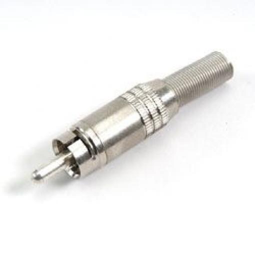 Deltron Zástrčka RCA, orientace těla: Rovný, Kabel, pokovení: Nikl 5A, materiál kontaktu: Mosaz, 50 V ac, materiál