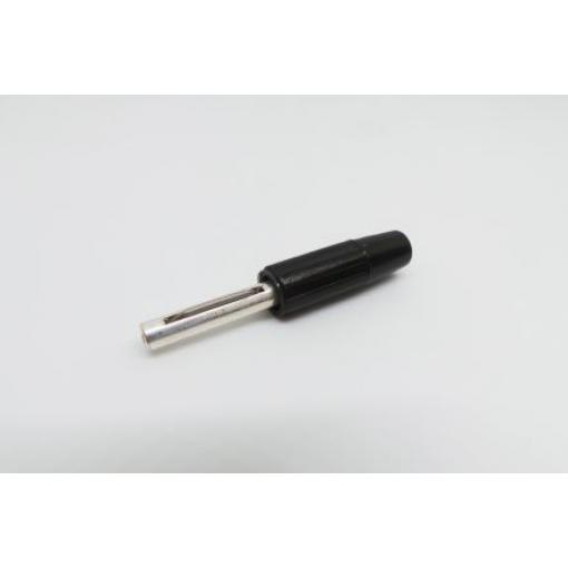 RS PRO Banánek, 50V, 10A, Černá, Vnější Pájecí, materiál kontaktu: Mosaz, délka: 43.8 mm, pokovení kontaktu: Stříbrná