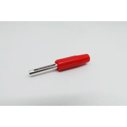 RS PRO Banánkový konektor, 50V, 10A, Červená, Vnější Pájecí, materiál kontaktu: Mosaz, délka: 43.8 mm, pokovení