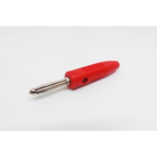 RS PRO Banánkový konektor, 4 mm, 50V, 16A, Červená, Vnější Šroubová, materiál kontaktu: Mosaz, délka: 60 mm, pokovení