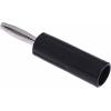 RS PRO Banánkový konektor, 4 mm, 50V, 10A, Černá, Vnější Šroubová, materiál kontaktu: Mosaz, délka: 49.8 mm, pokovení