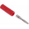 RS PRO Banánkový konektor, 4 mm, 50V, 10A, Červená, Vnější Šroubová, materiál kontaktu: Mosaz, délka: 49.8 mm, pokovení