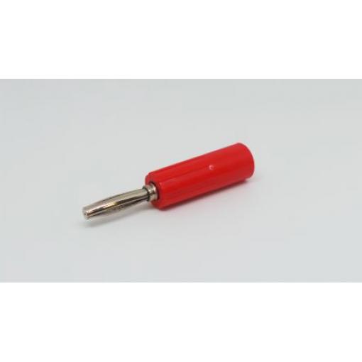 RS PRO Banánkový konektor, 4 mm, 50V, 10A, Červená, Vnější Šroubová, materiál kontaktu: Mosaz, délka: 49.8 mm, pokovení