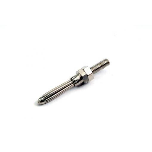RS PRO Banánkový konektor, 4 mm, 50V, 16A, Stříbrná, Vnější Bočník, materiál kontaktu: Mosaz, délka: 40.3 mm, pokovení