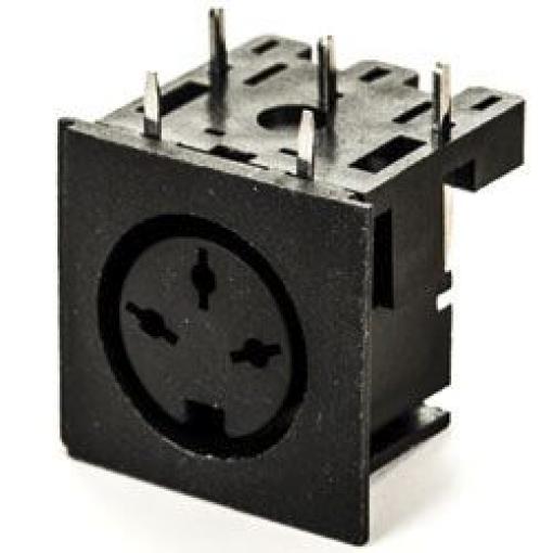 Roxburgh EMC Zásuvka DIN, řada: 671, počet kontaktů: 3, velikost: Standard, 100 V ac, orientace těla: Pravý úhel 2A, typ